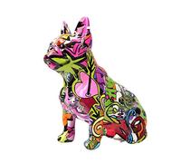 FLYuechun Ranan Pintura nórdica, graffiti, bulldog, perro, resina creativa, manualidades, decoración del hogar, gabinete de vino, decoración de oficina, regalo de resina (RB)