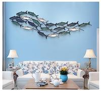 FLYUFO Adornos Pared Metalicos Peces, Hierro Forjado 3D Escultura de Pared de Metal Decorativa decoración Creativa para Colgar en la Pared en 3D para La Decoración del Hogar