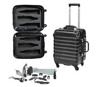 FlyWithWine VinGardeValise - Maleta de vino rígida para 6 botellas con ruedas giratorias Hinomoto de 360°, aprobado por la TSA, con inserto de espuma extraíble, kit de accesorios