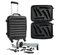 FlyWithWine® VinGardeValise - Maleta rígida para vino con ruedas giratorias de 360° Hinomoto - Equipaje de vino aprobado por la TSA con inserto de espuma extraíble, Negro, Large, 12 botellas con