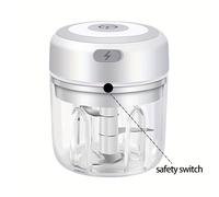 FLZH Mini Procesador de Alimentos 250ML, Picadora de Carne, Pequeño Procesador de Alimentos Cuchillas de Acero Inoxidable, Triturador Eléctrico Adecuado para Carne, Verduras, Frutas