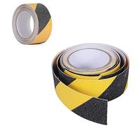 FLZONE Cinta Antideslizante,Cinta de Agarre de Seguridad Antideslizante para Peldaños de Escalera,Negro/Amarillo Cinta de Advertencia de Peligro 5CM x 5M