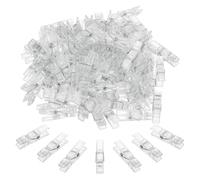 FLZONHUT Mini Pinzas de Transparente,100 Piezas Mini Pinzas de Ropa Plastico,35 mm Mini Clavijas Transparentes,Pequeñas Pinzas Plástico Clips de Fotos para Colgar Fotos Tarjetas Papel Bodas Fiestas