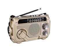 FM AM SW Radio Solar Charging Emergency Radios Receiver Hand Crank Bluetooth 5.2 Support TF USB Gold