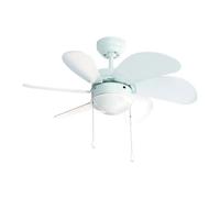 Fm Calefacción VT-90B Ventilador de Techo con Luz 50W 80cm Blanco