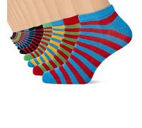 FM London Bamboo Trainer, Calcetines Hombre, Multicolor (Rayas Vibrantes), 43-46, paquete de 12