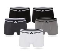 FM London Bóxers de bambú para hombre paquete de 5 con diseño elástico, Negro/Blanco/Gris, XL