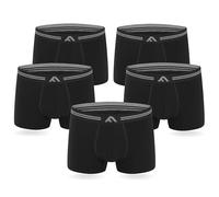 FM London Bóxers de bambú para hombre paquete de 5 con diseño elástico, Negro, M