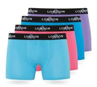 FM London - Bóxers para Hombre, Suaves, Ropa Interior elástica para Uso Diario Paquete de 4/8, Neón Oscuro Surtido (Pack de 4), XXL