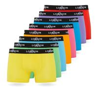 FM London - Bóxers para hombre, suaves, ropa interior elástica para uso diario paquete de 4/8, Surtido de Colores Neón (Pack de 8), S