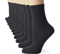 FM London Calcetines escolares (paquete de 12), Calf Socks para Unisex Niños, Gris, 35-38 EU