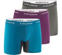 FM London Calzoncillos Boxer de Bambú para Hombre con Paneles Antirrozaduras, Pack de 3 - Suave Boxer Largo de Hombre con Bolsa Contorneada - Calzoncillos Largos Transpirables y Sin Etiquetas