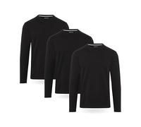 FM London Camiseta de Manga Larga Hombre, Pack de 3 - Camisetas para Hombre de Algodón Suave de Alto Gramaje, Corte Estilizado y Favorecedor, Cuello Redondo