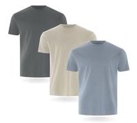 FM London Camiseta (Paquete de 3/5) para Hombre, Piedra, Dril, Pizarra (Pack de 3), L