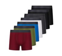 FM London Pack de 7 Calzoncillos para Hombre, Sin Etiquetas - Bóxer de Algodón, Transpirables, Suaves y Elásticos, Surtido Oscuro, L