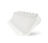 FM London Pack de 8 Calcetines Tobilleros de Hombre - Calcetines de Bambú Extrasuaves, Transpirables y Antiolor, Blanco, 39-42