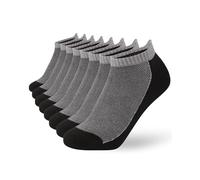 FM London Pack de 8 Calcetines Tobilleros de Hombre - Calcetines de Bambú Extrasuaves, Transpirables y Antiolor, Negro, 39-42