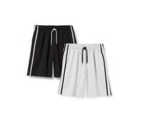 FM London Pantalones Cortos para Hombre, Negro y Gris., M