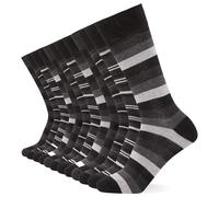 FM London paquete de 12 Calcetines hombre, Calcetines antideslizantes hombre, Cómodos, suaves y ricos en algodón, Negro (Rayas), 39-46