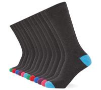 FM London paquete de 12 Calcetines hombre, Calcetines antideslizantes hombre, Cómodos, suaves y ricos en algodón, Talón y Puntera Gris, 39-46