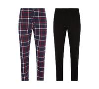 FM London pijama para hombre paquete de 2 - Pantalones de pijama ligeros para hombre, ropa de dormir y ropa de dormir, Azul (Marino), L