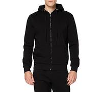 FM London Sudadera con cremallera, capucha supersuaves para hombre con forro polar cepillado interior, capucha ricas en algodón y ajuste cómodo, Negro, M