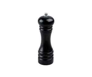 FM Professional 22531 - Molino de pimienta de madera negra 18 cm, molinillo de pimienta, salero y pimentero de mesa, molino de pimienta manual, madera, cerámica, 18 cm