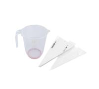 Fm Professional 9936450 - Bolsas para bujes profesionales desechables y vidrio dosificador de plástico, bolsa de vaso profesional, 1 l, con boquilla de plástico, 50 x 28 cm, 100 unidades