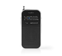 Radio portátil Nedis RDFM1110SI AM/FM analógica negra con altavoz y auriculares