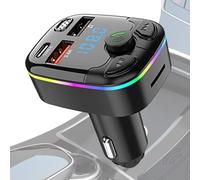 FM Transmitter For Car - Wireless MP3 Player, LED Display Adapter | USB C Charger With Radio Transmission, Handsfree Calling, Music Streaming, Audio Accessory Android And IOS Devices