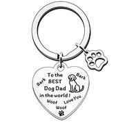FMCC Llavero para perro y papá para amantes de los perros, el mejor perro, papá, divertido día del padre para perro y papá, Silver, Talla única, Llavero