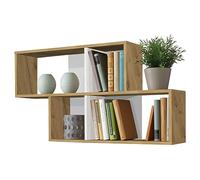 FMD furniture 270-001E - Estantería de Pared (imitación de Roble y Blanco, 100 x 53 x 19,5 cm, Tablero aglomerado Recubierto de Resina de melamina)