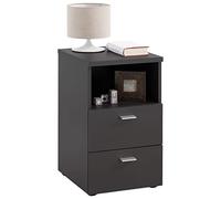 FMD furniture 652-001E Mesilla de Noche en Acabado Negro, tamaño Aprox. 35 x 61,5 x 40 cm (BHT), aglomerado Recubierto de Resina de melamina