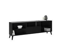 FMD Möbel Dark 4 TV/HiFi - Tabla Baja de Madera, Color Negro Rectangular