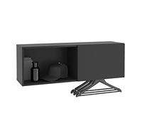 FMD Möbel Dark 8 - Perchero de Pared Rectangular de Madera Negro