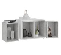 FMD Möbel Joker 1 Mesa de Centro de Madera, Color Blanco/hormigón LA, Rectangular