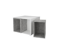 FMD Möbel Joker 2 Mesa de café, Madera de ingeniería, Blanco/hormigón La, rechteckig