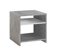 FMD Möbel Mesa Auxiliar, Madera, The Concrete/White, 39.9 x 39.9 x 39.9 cm