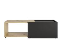 FMD Möbel Mesa Baja Extensible Manga - Roble Envejecido/Negro