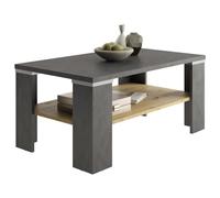 FMD Möbel Mesa de Centro Bastille 100x60 con Estante - Antracita/Roble Envejecido
