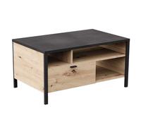 FMD Möbel Mesa de Centro Roble Artesanal NB/Acero Oscuro Aprox. 95x48x59,5cm