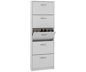 FMD Möbel Zapatero Step 5, 58,5 x 168,5 x 17 cm, Blanco