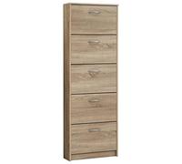 FMD Möbel Zapatero, Tabla de Madera aglomerada, Roble, ca. 58,5 x 168,3 x 17