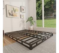 FMDMR Somier King de 4 pulgadas, solo somier de perfil bajo, base de colchón resistente de metal con cubierta de tela, fácil montaje, antideslizante, sin ruido