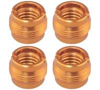FMHXG 4 adaptadores de rosca de micrófono de 5/8 a 3/8, abrazaderas de micrófono, clips de montaje, tuercas de conversión, accesorios de conversión de metal, aluminio, oro, aislamiento de vibración