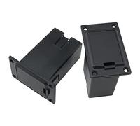 FMHXG - Caja de batería para pastilla, 2 unidades, 9 V, plástico negro, para guitarra, bajo, herramienta de repuesto, funda de batería de bajo