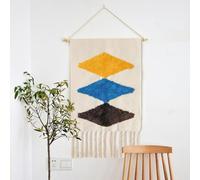 FMIYJUN Tapiz bohemio de macramé para colgar en la pared con borlas, estilo moderno, se aplica a la decoración del dormitorio, cuarto del bebé, apartamento, dormitorio, 50 x 85 cm (C4)