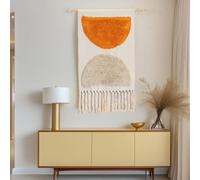 FMIYJUN Tapiz bohemio de macramé para colgar en la pared con borlas, estilo moderno, se aplica a la decoración del dormitorio, cuarto del bebé, apartamento, dormitorio, 50 x 85 cm (C1)