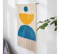 FMIYJUN Tapiz bohemio de macramé para colgar en la pared con borlas, estilo moderno, se aplica a la decoración del dormitorio, cuarto del bebé, apartamento, dormitorio, 50 x 85 cm (C6)