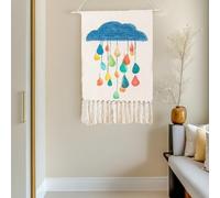 FMIYJUN Tapiz bohemio de macramé para colgar en la pared con borlas, estilo moderno, se aplica a la decoración del dormitorio, cuarto del bebé, apartamento, dormitorio, 50 x 85 cm (C2)